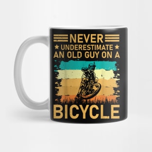 Never Underestimate A Old man With A Bicycle Mug